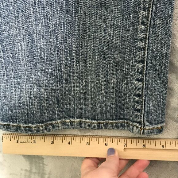 Ann Taylor LOFT Jeans Womens 8 Medium Blue Straight Leg Cotton Stretch Mid Rise - Picture 11 of 11